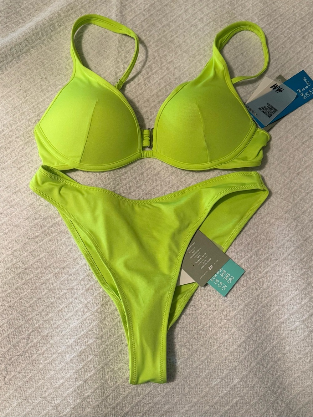 Neon Lime Push-Up Bikini Set - Women Swim